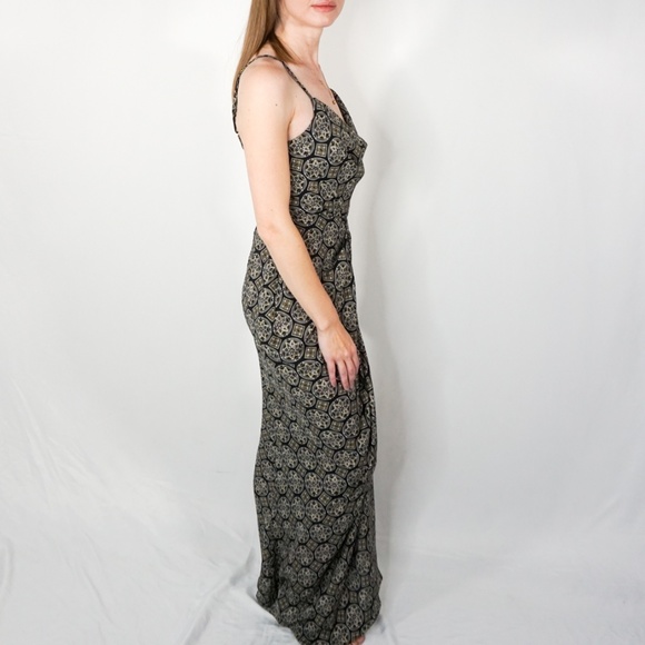 SHONA JOY Draped Black Patterned Maxi Dress - Picture 2 of 6